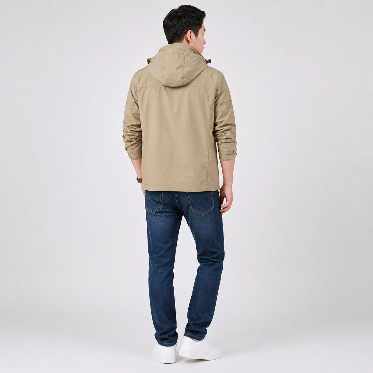 Herren Leichte Kapuzenjacke | Bequeme Freizeitjacke mit Reißverschluss
